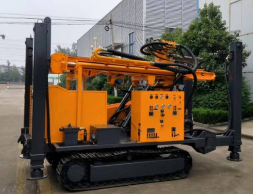 Water Borehole Diesel Engine Crawler Mounted Drill Rig 260 Meters Deep Blasting