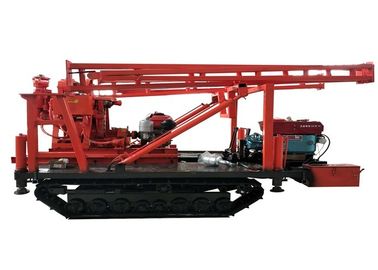 Hydraulic Tracked Mounted Water Well Drilling Rig With Single Axle Steering Brake