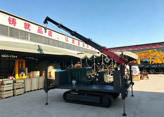 All-Terrain Crawler Carrier Chassis with Hydraulic Lifting Boom & Stabilizer Legs