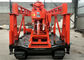 Red Hydraulic Borehole Drilling Machine Crawler Type With 300~530m Drilling Depth