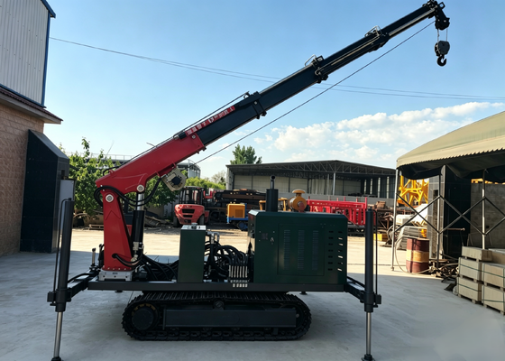 Heavy Duty Steel Tracked Chassis With Remote Control Crane Boom For Construction & Drilling