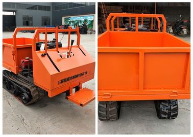 1 Ton Mini Rubber Self Loading Tracked Dumper Crawler Transporter Orange Color