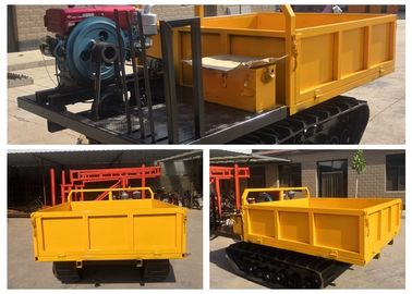 4 Tons Walk Type Small Track Transporter Vehicle Yellow Color Mini Crawler Dumper