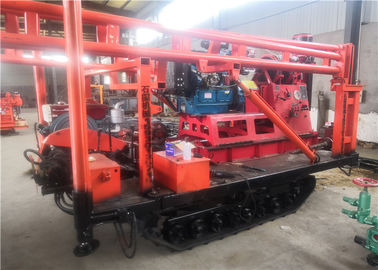 Red 30m - 200m Borehole Crawler Mounted Drill Rig Machine For Water Wells