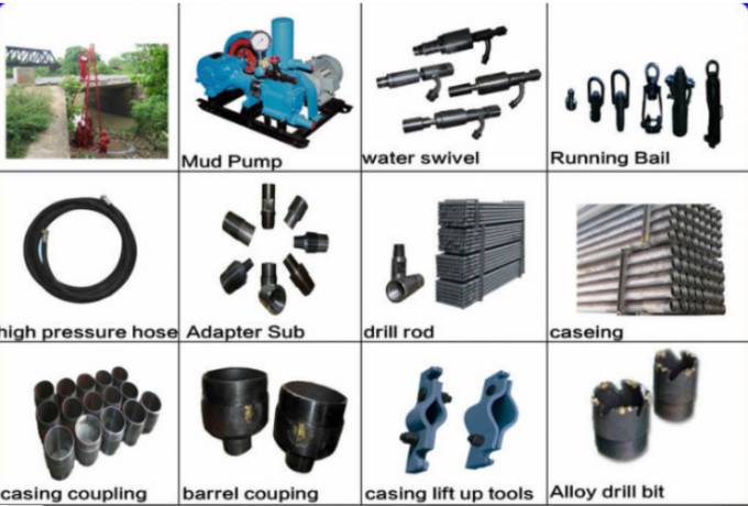 Hydraulic 150m Depth Borehole Drilling Equipment 75-90° Drilling Angle 2