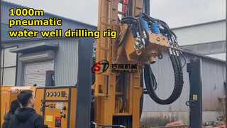 High-efficiency 1000m pneumatic water well drilling rig, stable performance for deep-hole water well