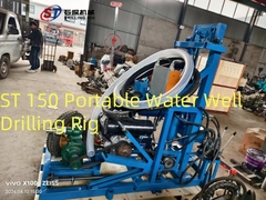 Blue Hydraulic Water Well Drilling Rig With Full Sets Drilling Tool
