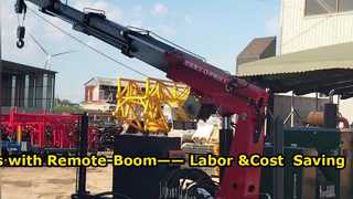 Multifunctional steel tracked chassis with remote boom, labor saving